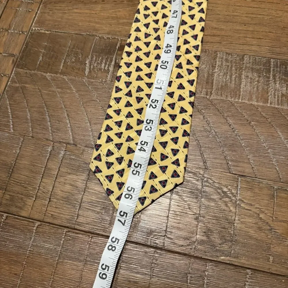 Elegant Yellow Patterned Tie Silk Ferrell Reed 57” Made in America Career Office